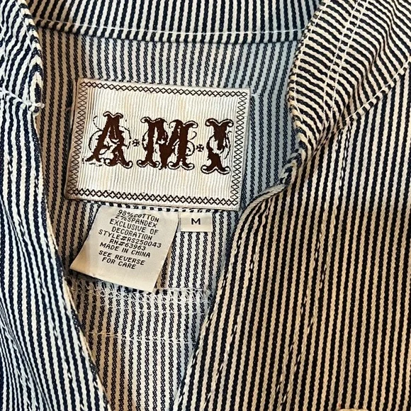 EUC Striped Soft  Denim Jacket w Lace Detail - Picture 9 of 12